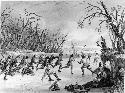 Ball Playing on the Ice -- Engraving by S. Eastman