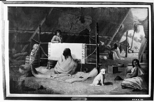 Clalum Women Weaving a Blanket, By Paul Kane