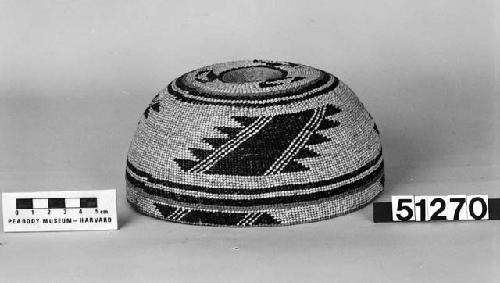 Hat, from the collection of the mother of Mrs. C.P. Waldinger, ca. 1912. Twined, one-face overlay.