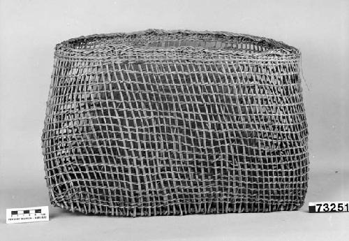 Eel basket from the collection of G. Nicholson and C. Hartman. Open and close twined.