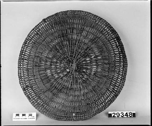 Stick plate or tray, from the collection of E.H. Washburn, ca. 1898. Open, plain twined.