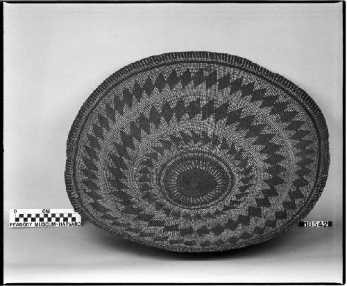 Meal tray, from the brothers of Mrs. J.M. Robinson, 1883-1925. Plain twined, overlay.