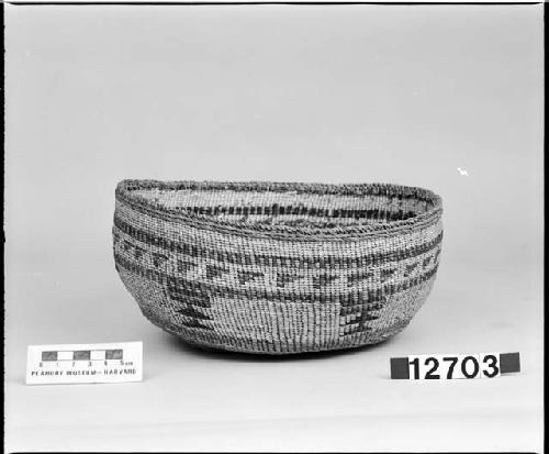 Storage bowl, from the collection of the brothers of Mrs. J.M. Robinson, 1883-1925. Plain and three-strand twined.