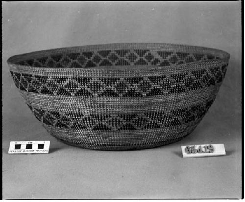 Mush or cooking bowl made by Old Mary. Coiled, bundle foundation.