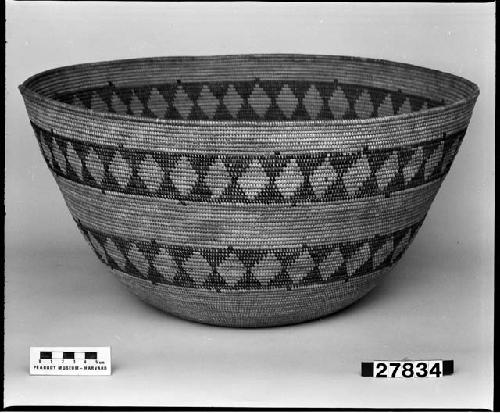 Mush or cooking bowl from the collection of Mrs. W. Perry. Coiled, bundle foundation.