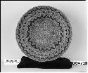 Shallow bowl or tray collected by G. Nicholson. Coiled, bundle foundation.