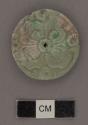 2 fragments of jade rosette - thickness, 4.2 mm. max.; diam 35.2 mm.