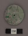 2 fragments of carved jade disc - thickenss, 3.5 mm. max.; diam. 35.1 mm.