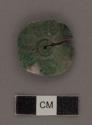 2 fragments of carved jade disc - thickenss, 3.2 mm. max.; diam. 26.9 mm.