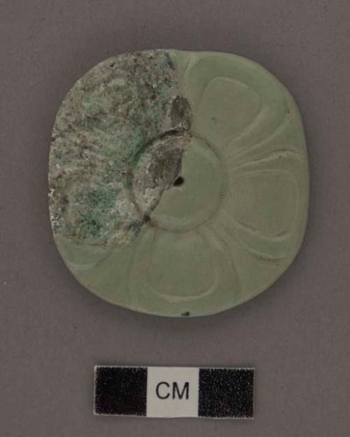 2 fragments of jade rosette - thickenss 4.5 mm. max.