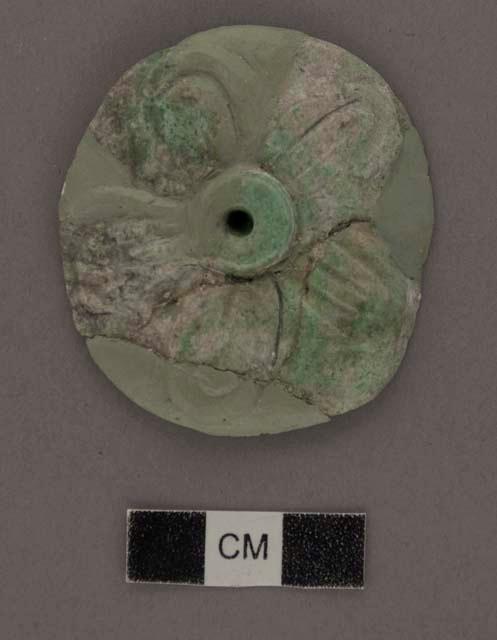 3 fragments of jade rosette - thicknessm 8.7 mm., rim thickness, 6.5 mm. max.