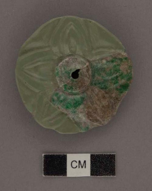 Fragment of jade rosette - thickness, 4.6 mm. max.