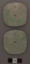 8 fragments of incised perforated jade disc - thickenss, 5 mm. max.