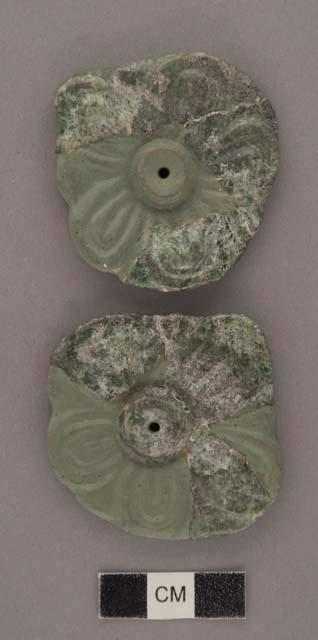 5 fragments of a pair of jade rosettes