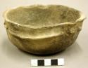 Complete ceramic bowl, nubbed and pinched clay decoration