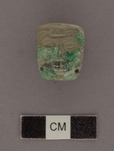 2  fragments of jade human head - 14.3x18, 13.3mm.