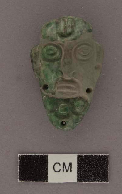 2 fragments of jade human head