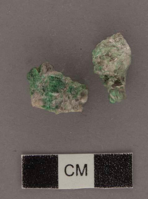 2 fragments of jade human head