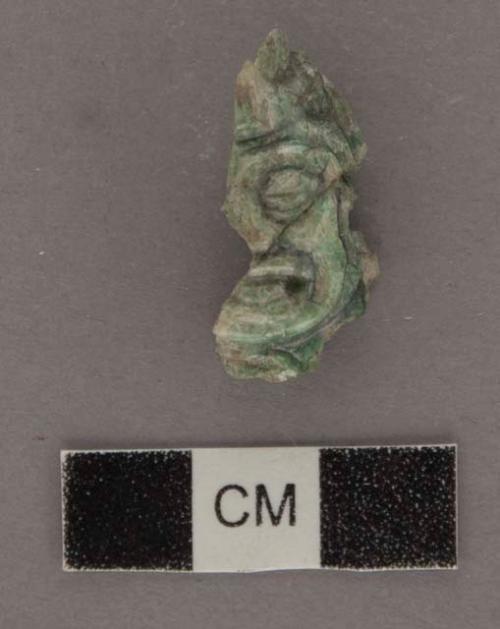 2 fragments of jade human head- thickness 10.5 mm.