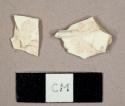 Creamware sherds, including a base sherd to a possible bowl