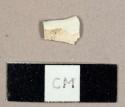 Pearlware sherds, possibly rim sherd from a blue shell-edged plate