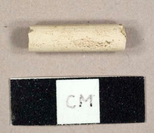 White kaolin pipe stem fragment