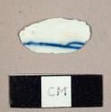 Pearlware sherd with blue on white handpainted design