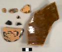 Lead glazed refined redware sherds