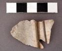 Chipped stone projectile point, corner-notched, one barb broken