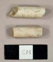 White kaolin pipe stem fragments