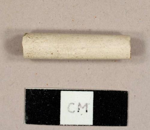 White kaolin pipe stem fragment