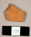 Refined redware sherd, possible tile fragment