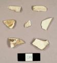 Creamware sherds, including rim sherds to a plate