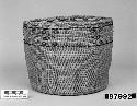 Cylindrical basket -- plain, open twined