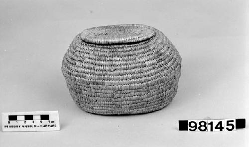 Lidded, oblong basket from the collection of C.A. Weare