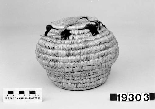 Lidded basket from the collection of J.S. and C.T.D. Swain, 1900-40