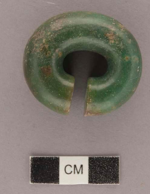 Nose ring, green steatite