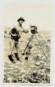 J.L. Nusbaum with tripod. Pecos, 1915.