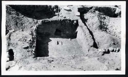 Scan of page from Judge Burt Cosgrove photo album.  Excavations.