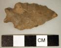 Chipped stone, projectile point, corner-notched, bifurcated base