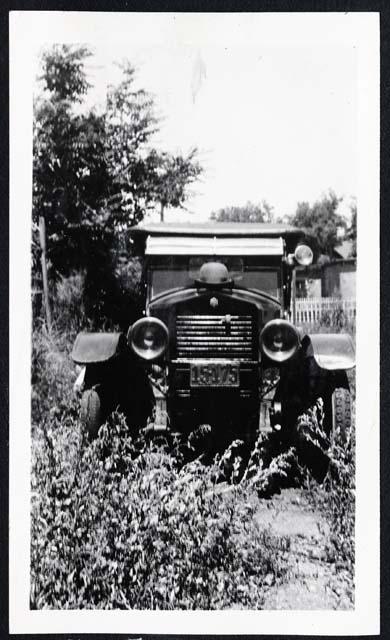 Scan of page from Judge Burt Cosgrove photo album.  The famous Essex (automobile).