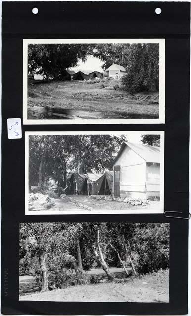 Scan of page from Judge Burt Cosgrove photo album.  Camp.