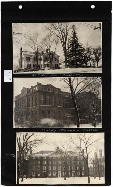 Scan of page from Judge Burt Cosgrove photo album.  Dr. Kidder's home, Andover, Mass.  Peabody Museum, Harvard.