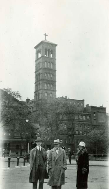 Scan of page from Judge Burt Cosgrove photo album.  Washington Square New York, N.Y. May 1926