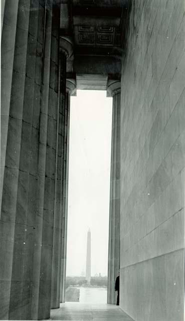 Scan of page from Judge Burt Cosgrove photo album.Capitol Washington's Monument and Lincoln Memorial