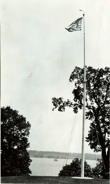 Scan of page from Judge Burt Cosgrove photo album.Patomac River. In front of Mt.Vernon