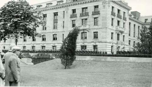 Scan of page from Judge Burt Cosgrove photo album.Bancroft Hall Annapolis MD.