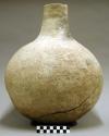 Ceramic jar, rounded base, straight neck, plain