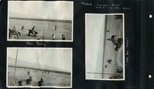 Scan of page from Judge Burt Cosgrove photo album.Rodeo-Tucson, Ariz Feb.21-23, 1925.