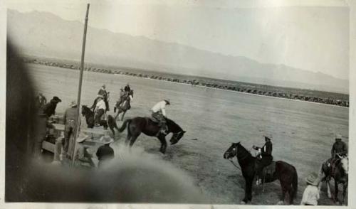 Scan of page from Judge Burt Cosgrove photo album.Rodeo-Tucson,Ariz